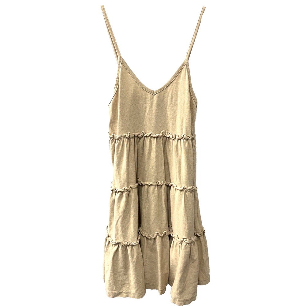 Zara Beige 3 Tiered Babydoll Sundress Juniors size small‎ above the knee